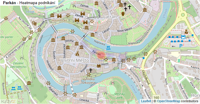 Parkán - mapa podnikání