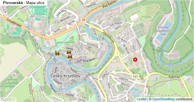 Pivovarská - mapa ulice