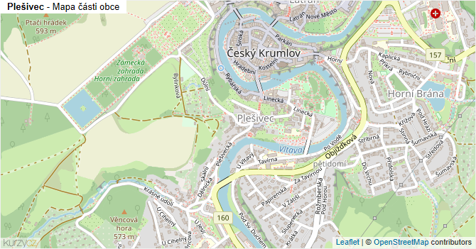 Plešivec - mapa části obce