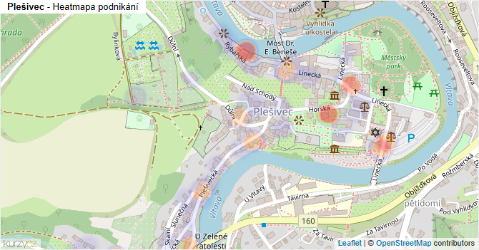 Plešivec - mapa podnikání