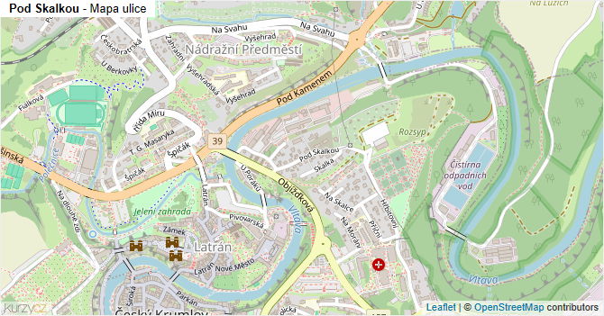 Pod Skalkou - mapa ulice
