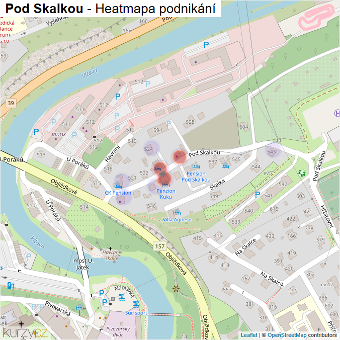 Mapa Pod Skalkou - Firmy v ulici.
