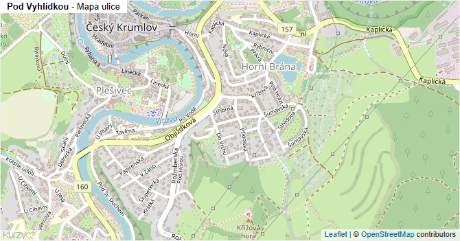 Pod Vyhlídkou - mapa ulice