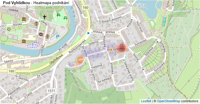Pod Vyhlídkou - mapa podnikání