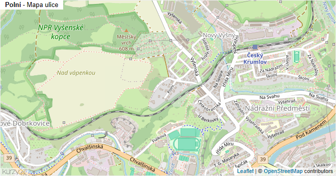 Polní - mapa ulice