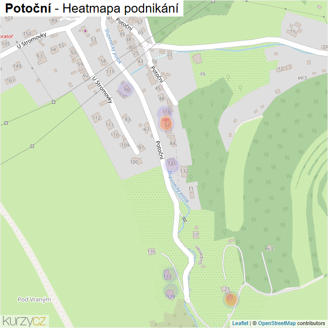 Mapa Potoční - Firmy v ulici.