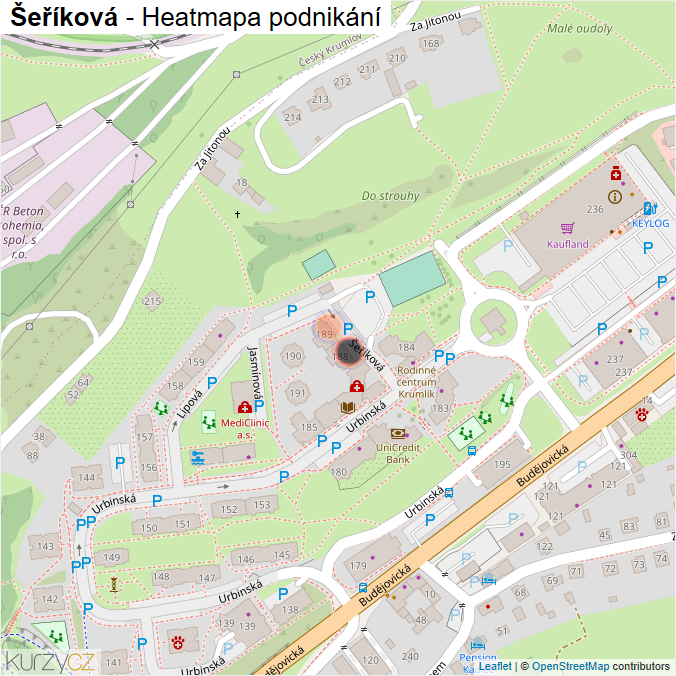 Mapa Šeříková - Firmy v ulici.