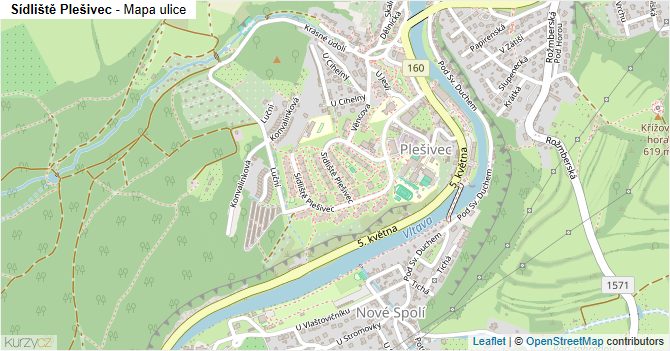 Sídliště Plešivec - mapa ulice