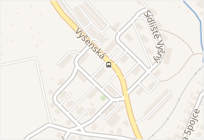 Sídliště Vyšný v obci Český Krumlov - mapa ulice