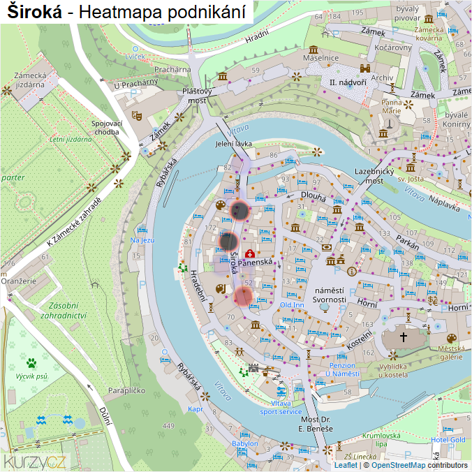 Mapa Široká - Firmy v ulici.