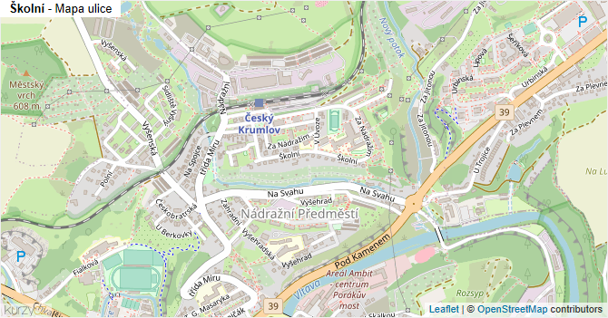 Školní - mapa ulice