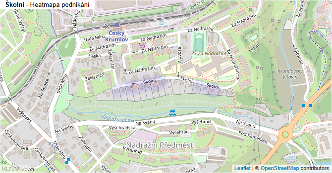 Školní - mapa podnikání