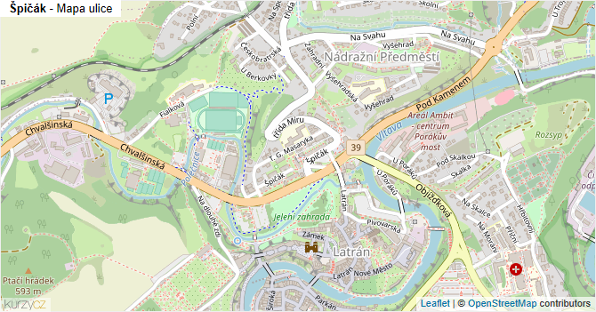 Špičák - mapa ulice