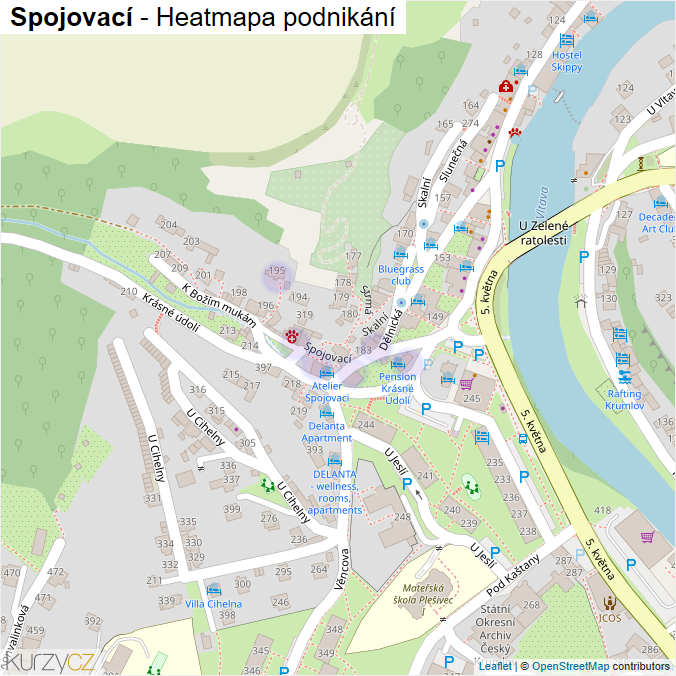 Mapa Spojovací - Firmy v ulici.