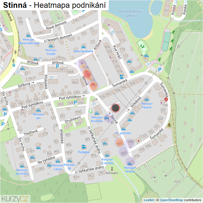Mapa Stinná - Firmy v ulici.