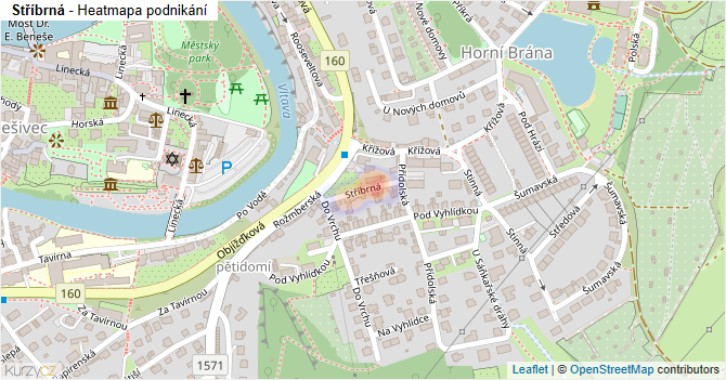 Stříbrná - mapa podnikání