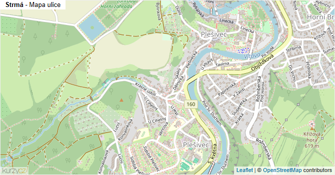 Strmá - mapa ulice