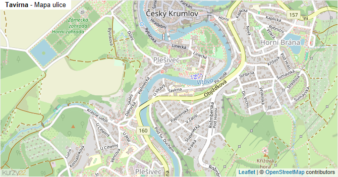 Tavírna - mapa ulice