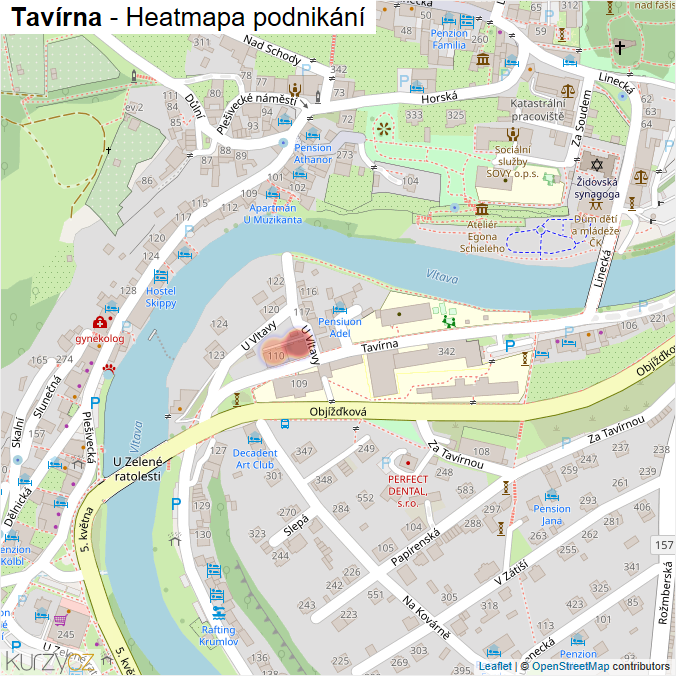 Mapa Tavírna - Firmy v ulici.