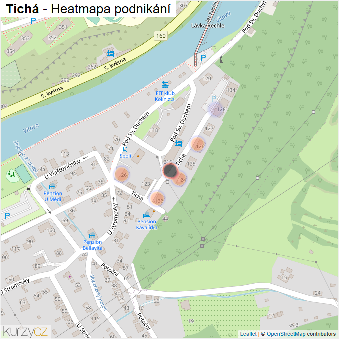 Mapa Tichá - Firmy v ulici.