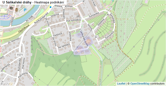 U Sáňkařské dráhy - mapa podnikání