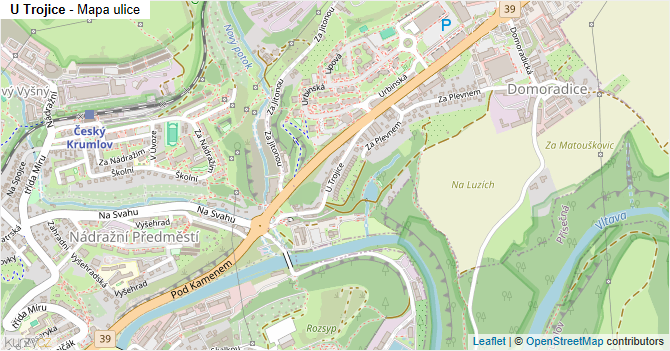 U Trojice - mapa ulice