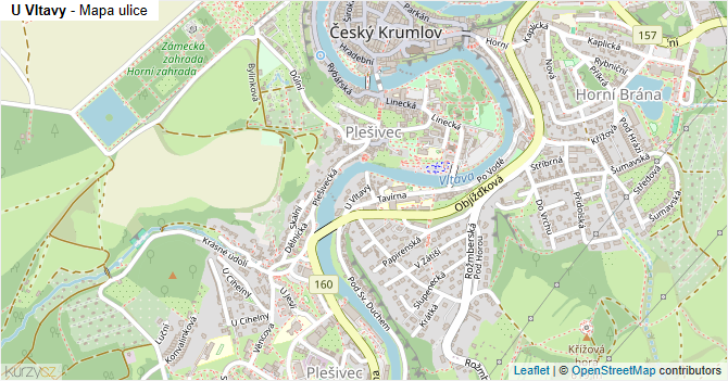 U Vltavy - mapa ulice