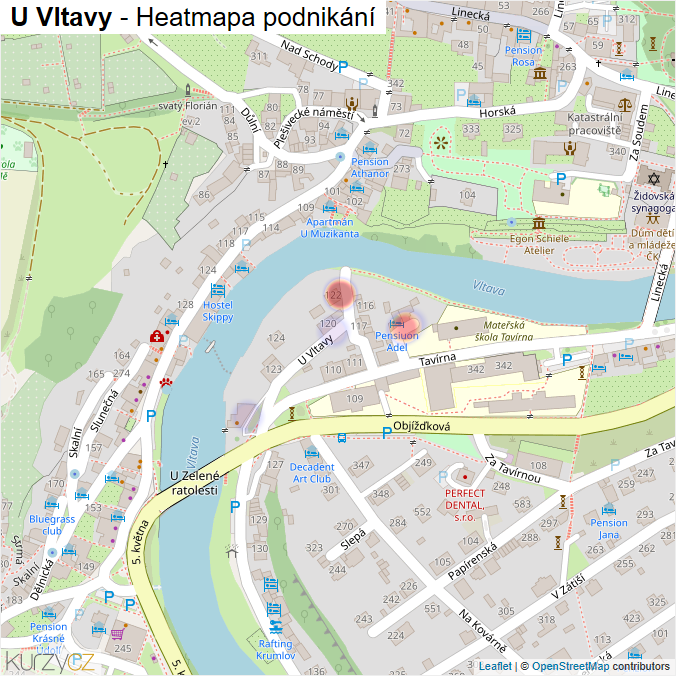 Mapa U Vltavy - Firmy v ulici.