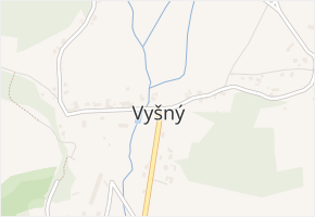 Vyšný v obci Český Krumlov - mapa části obce