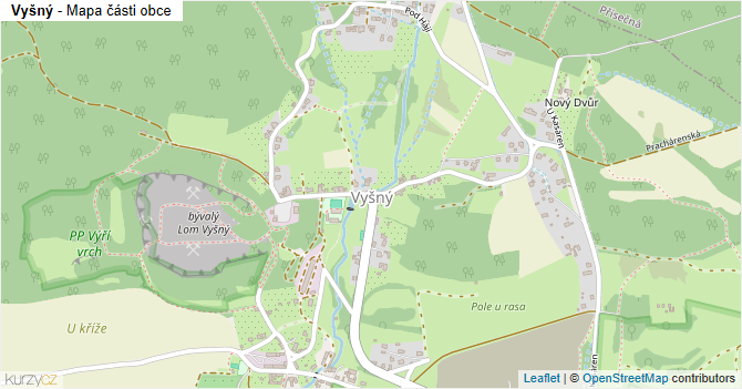 Vyšný - mapa části obce