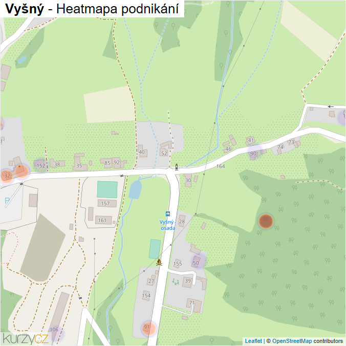 Mapa Vyšný - Firmy v části obce.