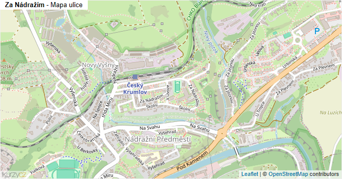 Za Nádražím - mapa ulice