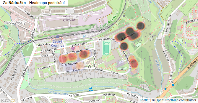 Za Nádražím - mapa podnikání