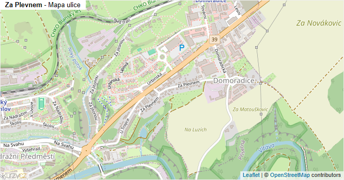 Za Plevnem - mapa ulice