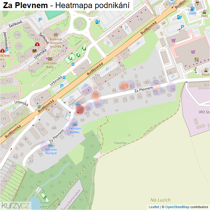 Mapa Za Plevnem - Firmy v ulici.