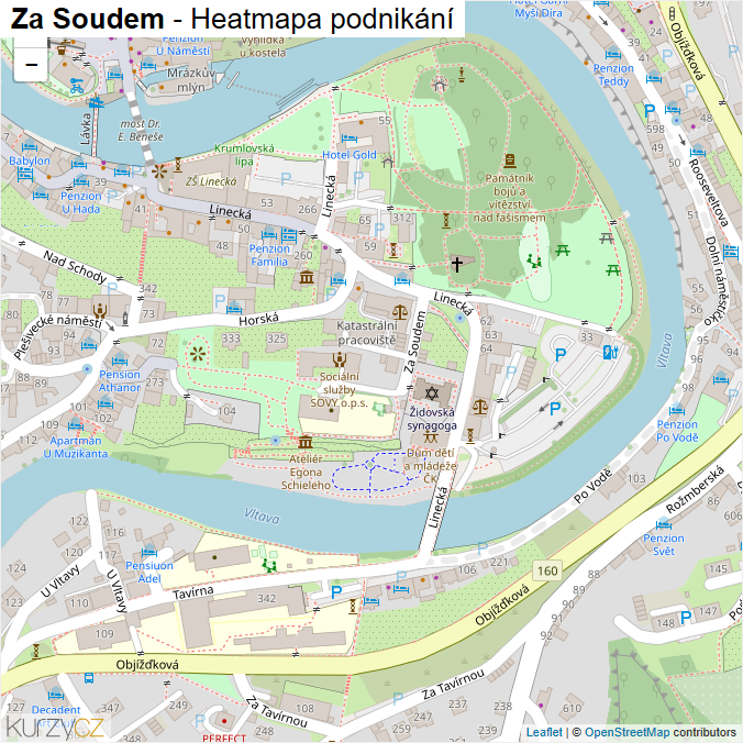 Mapa Za Soudem - Firmy v ulici.