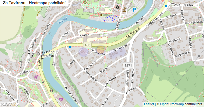 Za Tavírnou - mapa podnikání