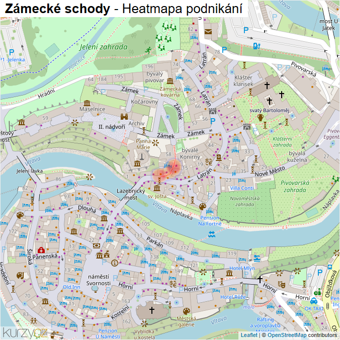 Mapa Zámecké schody - Firmy v ulici.