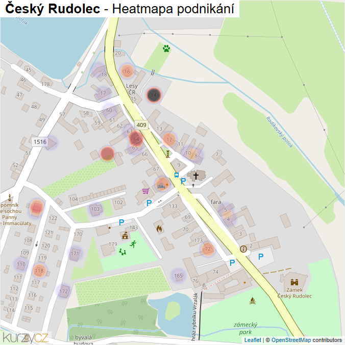 Mapa Český Rudolec - Firmy v části obce.