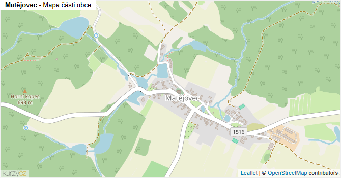 Matějovec - mapa části obce