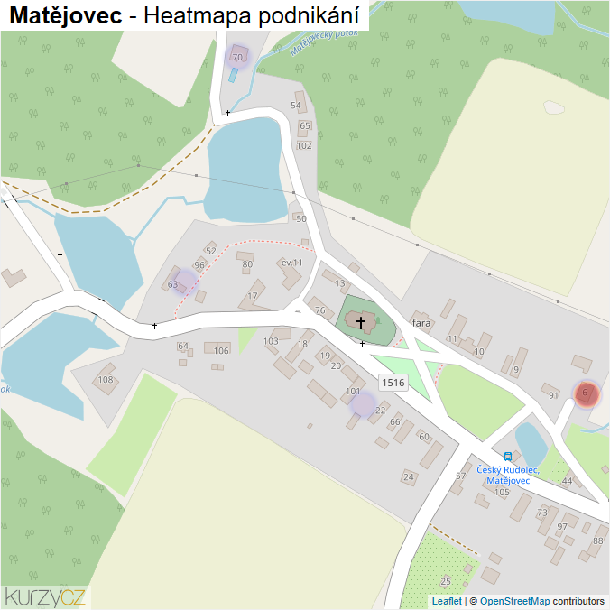 Mapa Matějovec - Firmy v části obce.