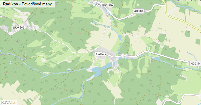 Radíkov - záplavové mapy stoleté vody