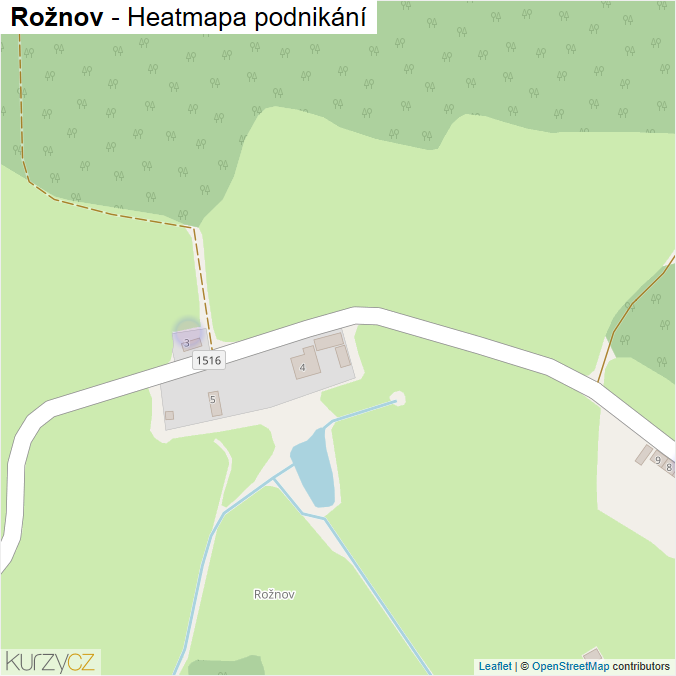 Mapa Rožnov - Firmy v části obce.