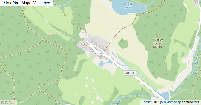 Stoječín - mapa části obce
