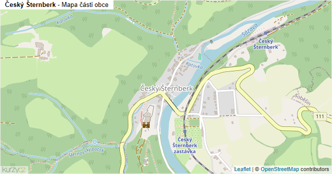 Český Šternberk - mapa části obce