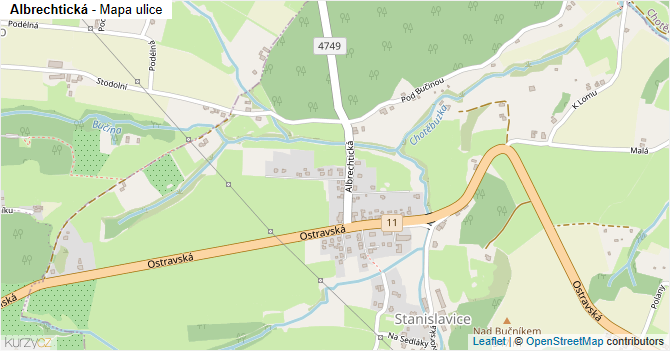 Albrechtická - mapa ulice
