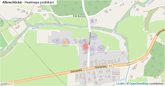 Albrechtická - mapa podnikání