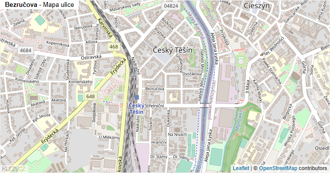 Bezručova - mapa ulice