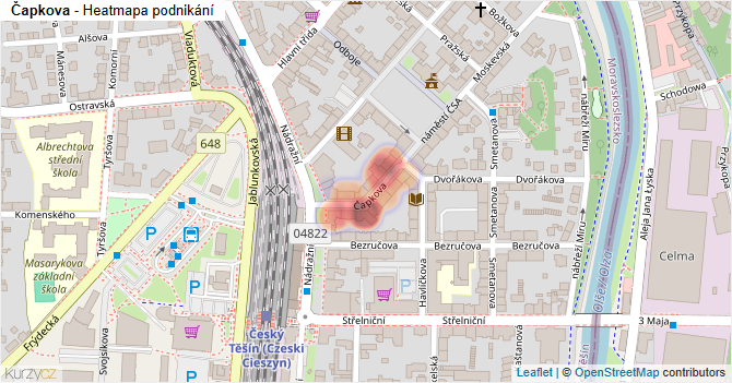 Čapkova - mapa podnikání