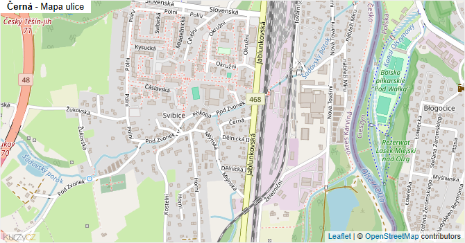 Černá - mapa ulice
